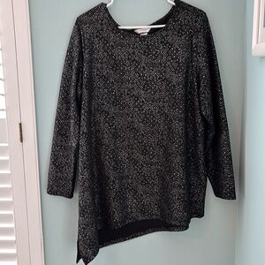 CJ Banks Black and silver women’s 1x top